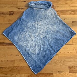 Blue turtleneck poncho